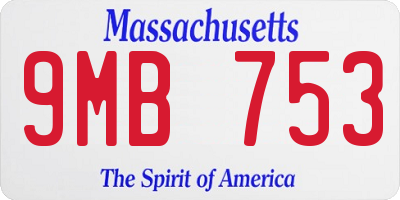 MA license plate 9MB753