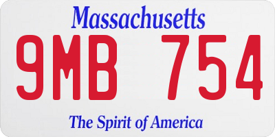 MA license plate 9MB754