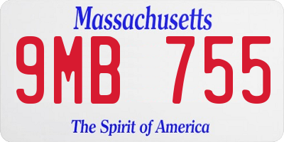 MA license plate 9MB755