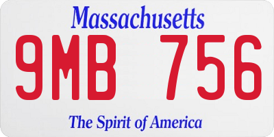 MA license plate 9MB756