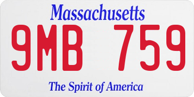 MA license plate 9MB759