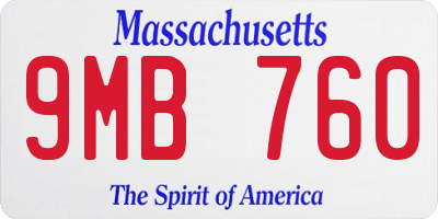 MA license plate 9MB760