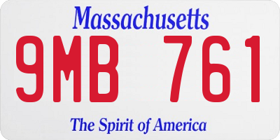MA license plate 9MB761