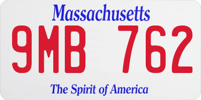MA license plate 9MB762