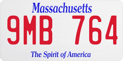 MA license plate 9MB764