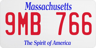 MA license plate 9MB766