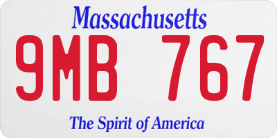 MA license plate 9MB767