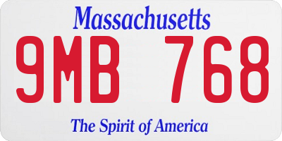 MA license plate 9MB768