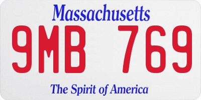 MA license plate 9MB769