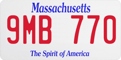 MA license plate 9MB770
