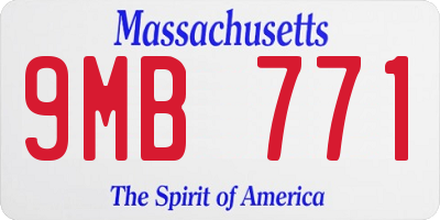 MA license plate 9MB771