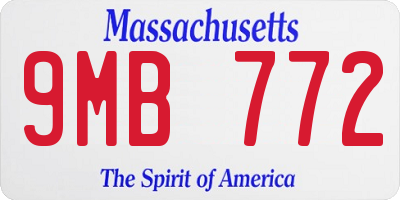 MA license plate 9MB772