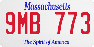 MA license plate 9MB773