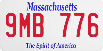 MA license plate 9MB776
