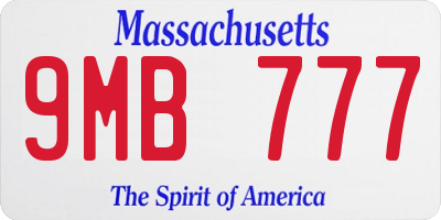 MA license plate 9MB777