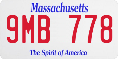 MA license plate 9MB778