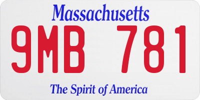 MA license plate 9MB781