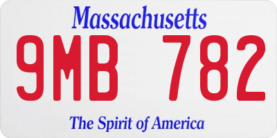 MA license plate 9MB782