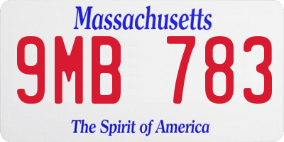 MA license plate 9MB783