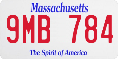 MA license plate 9MB784