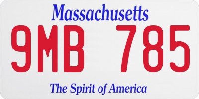 MA license plate 9MB785