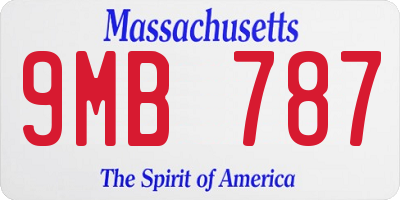MA license plate 9MB787