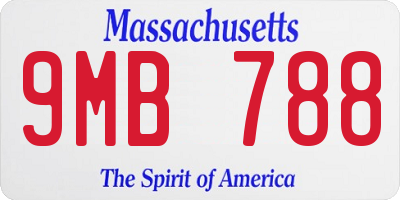 MA license plate 9MB788