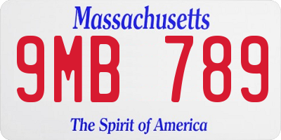 MA license plate 9MB789