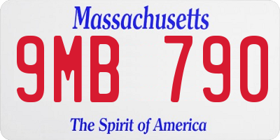 MA license plate 9MB790