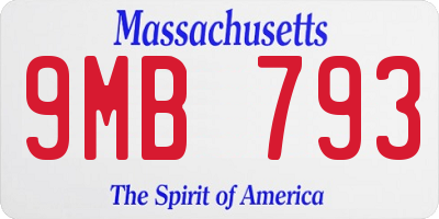 MA license plate 9MB793