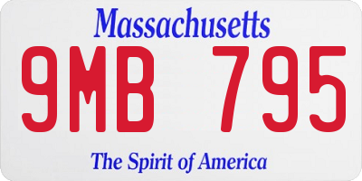 MA license plate 9MB795