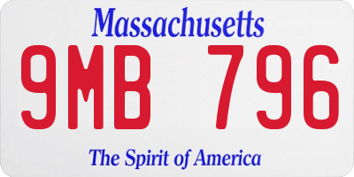 MA license plate 9MB796