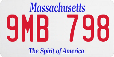 MA license plate 9MB798