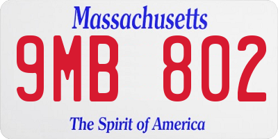 MA license plate 9MB802