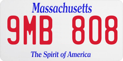 MA license plate 9MB808