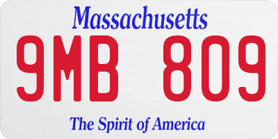 MA license plate 9MB809
