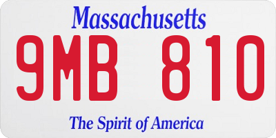 MA license plate 9MB810