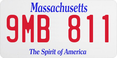 MA license plate 9MB811