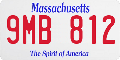 MA license plate 9MB812