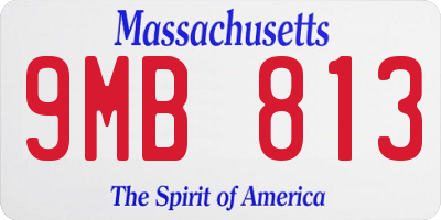 MA license plate 9MB813