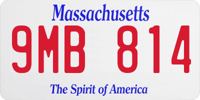 MA license plate 9MB814