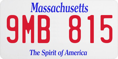 MA license plate 9MB815