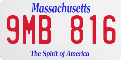 MA license plate 9MB816