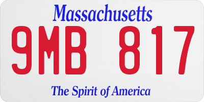 MA license plate 9MB817