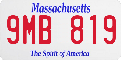 MA license plate 9MB819