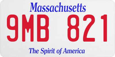 MA license plate 9MB821