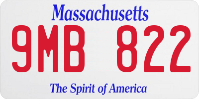 MA license plate 9MB822