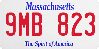 MA license plate 9MB823
