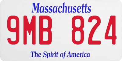 MA license plate 9MB824