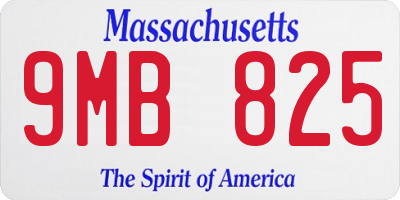 MA license plate 9MB825